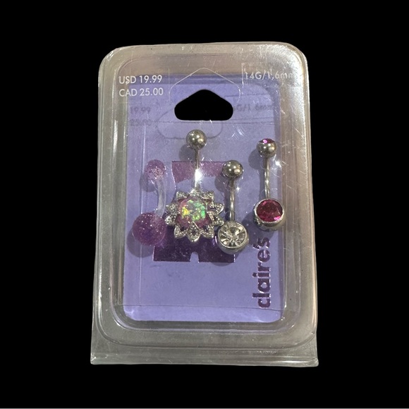 Claire's Multicolor Belly Ring Set of 4 - Picture 1 of 1